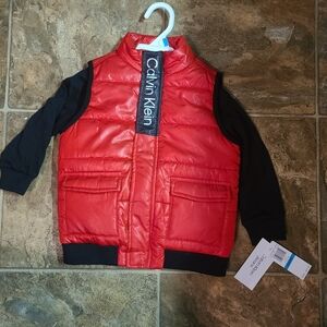 Calvin Klein Red Puffer Vest  2 Pieve Set